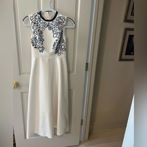 LK Bennett tea length cotton/ silk and beaded dress